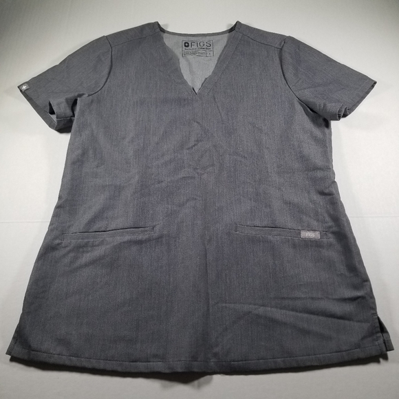 Figs Scrub Top Womens Graphite Gray Small S Casma Three Pocket Technical - Picture 2 of 8